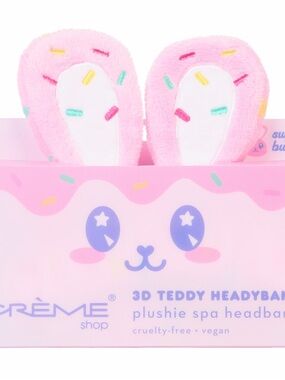 Crème Shop Pink Plush 3D Teddy Spa Headband